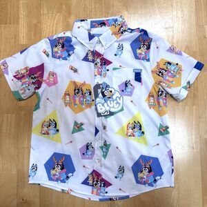 RSVLTS Bluey Magic Xylophone Youth Button-Up Shirt Small Graphic Cartoon NWT